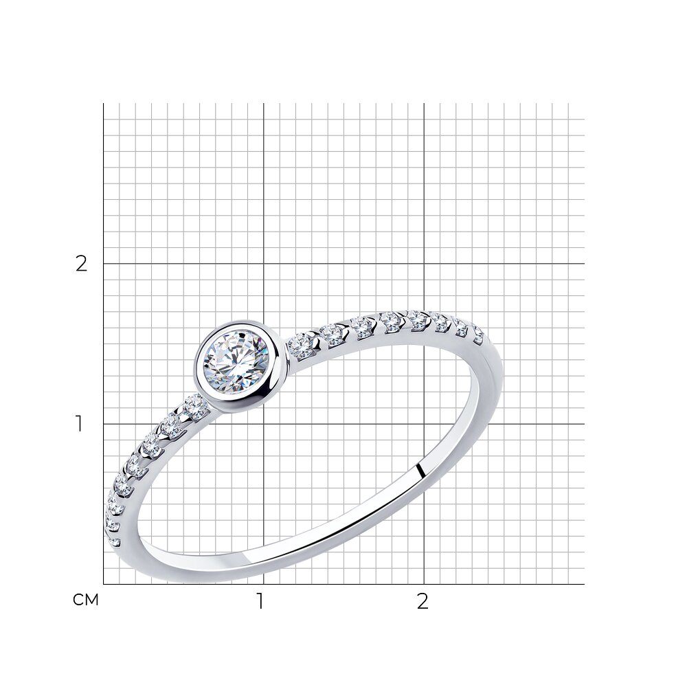 Помолвочное кольцо из серебра SOKOLOV с фианитом 94010629