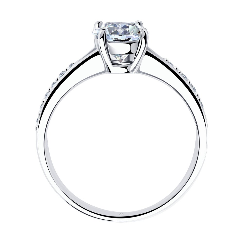 Серебряное кольцо SOKOLOV 94011132 с фианитом и эмалью