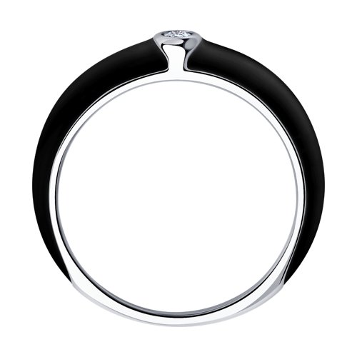 Серебряное кольцо SOKOLOV 94011142 с фианитом и эмалью