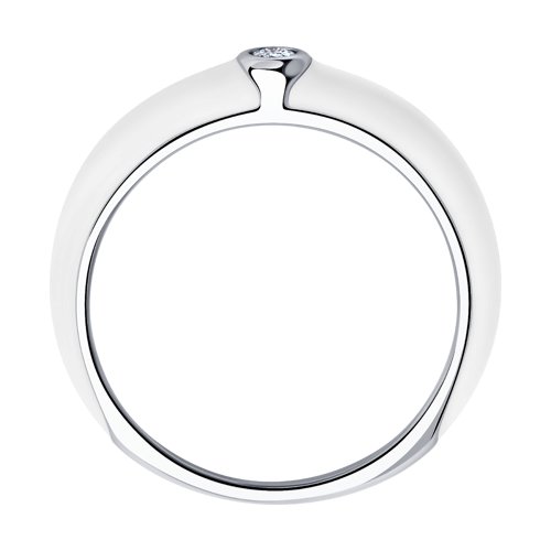 Серебряное кольцо SOKOLOV 94011143 с фианитом и эмалью