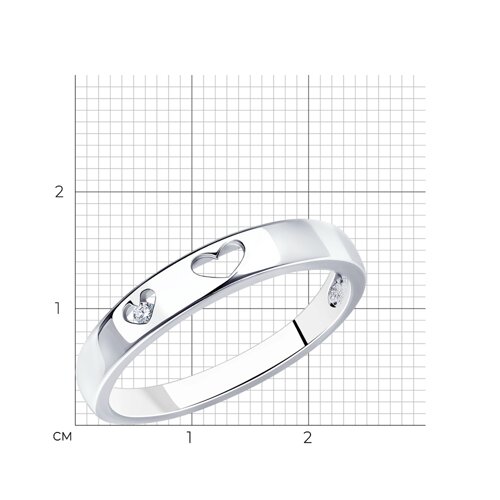 Помолвочное кольцо из серебра SOKOLOV с фианитом 94011294