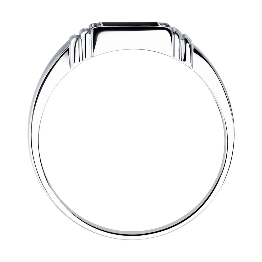 Серебряное кольцо SOKOLOV 94011324 с фианитом и эмалью