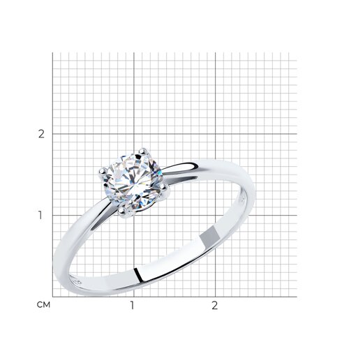 Помолвочное кольцо из серебра SOKOLOV с фианитом 94011490