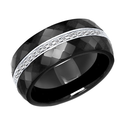 Серебряное кольцо SOKOLOV 94011674 с фианитом и керамикой