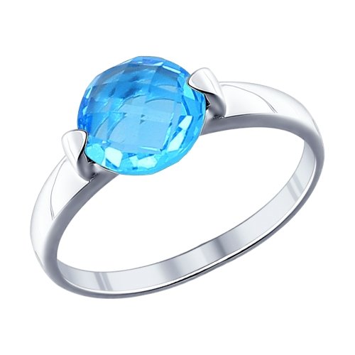 Серебряное кольцо SOKOLOV 94011694 с ювелирным кристаллом