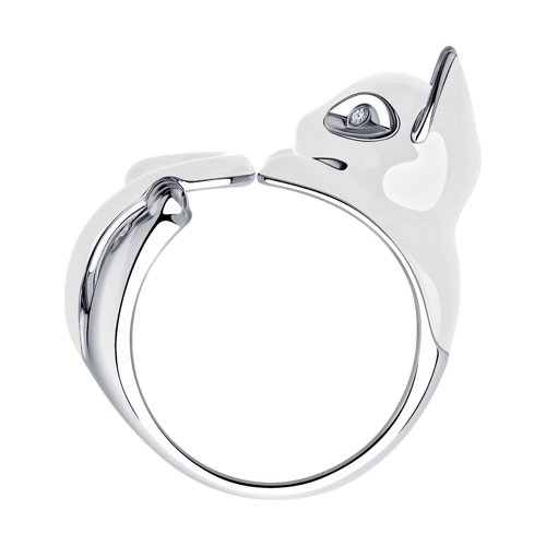 Серебряное кольцо SOKOLOV 94011779 с фианитом и эмалью