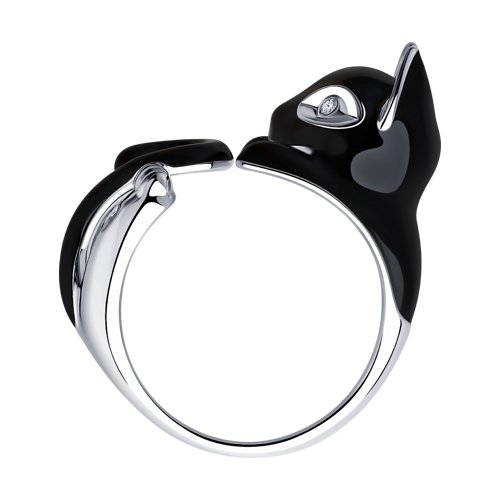 Серебряное кольцо SOKOLOV 94011780 с фианитом и эмалью