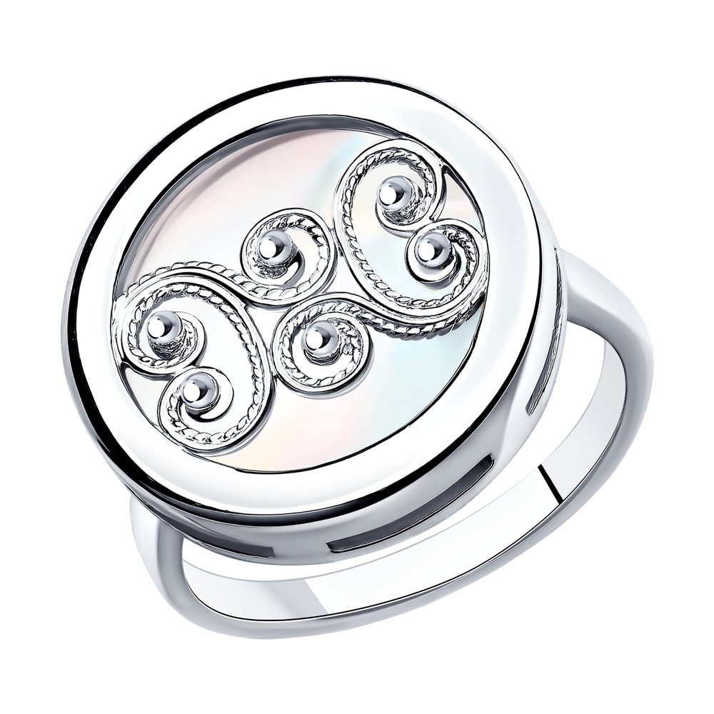 Серебряное кольцо SOKOLOV 94012049 с перламутром