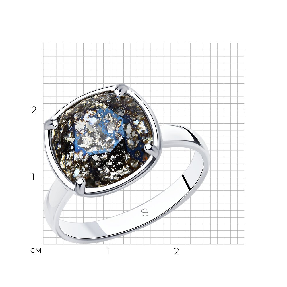 Серебряное кольцо SOKOLOV 94012056 с кристаллом Swarovski