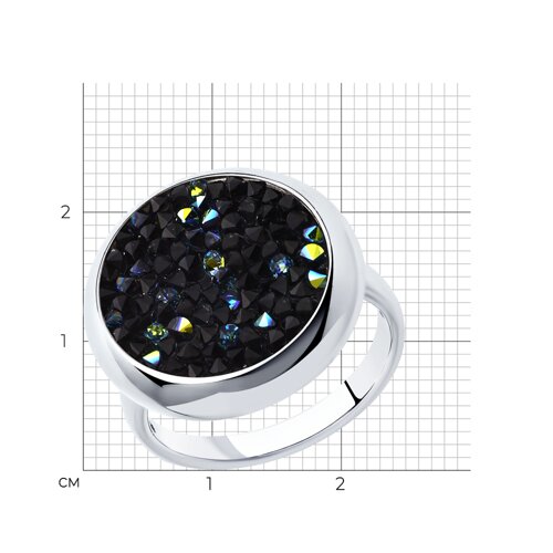 Серебряное кольцо SOKOLOV 94012429 с кристаллом Swarovski: Серебро 925°пробы — купить в ювелирном интернет-магазине Diamant