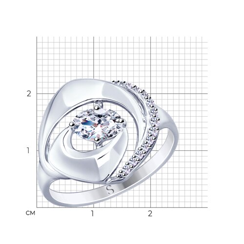 Серебряное кольцо SOKOLOV 94012862 с фианитом
