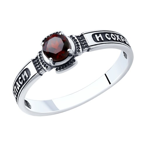 Серебряное кольцо Diamant 95-310-00975-1 с гранатом