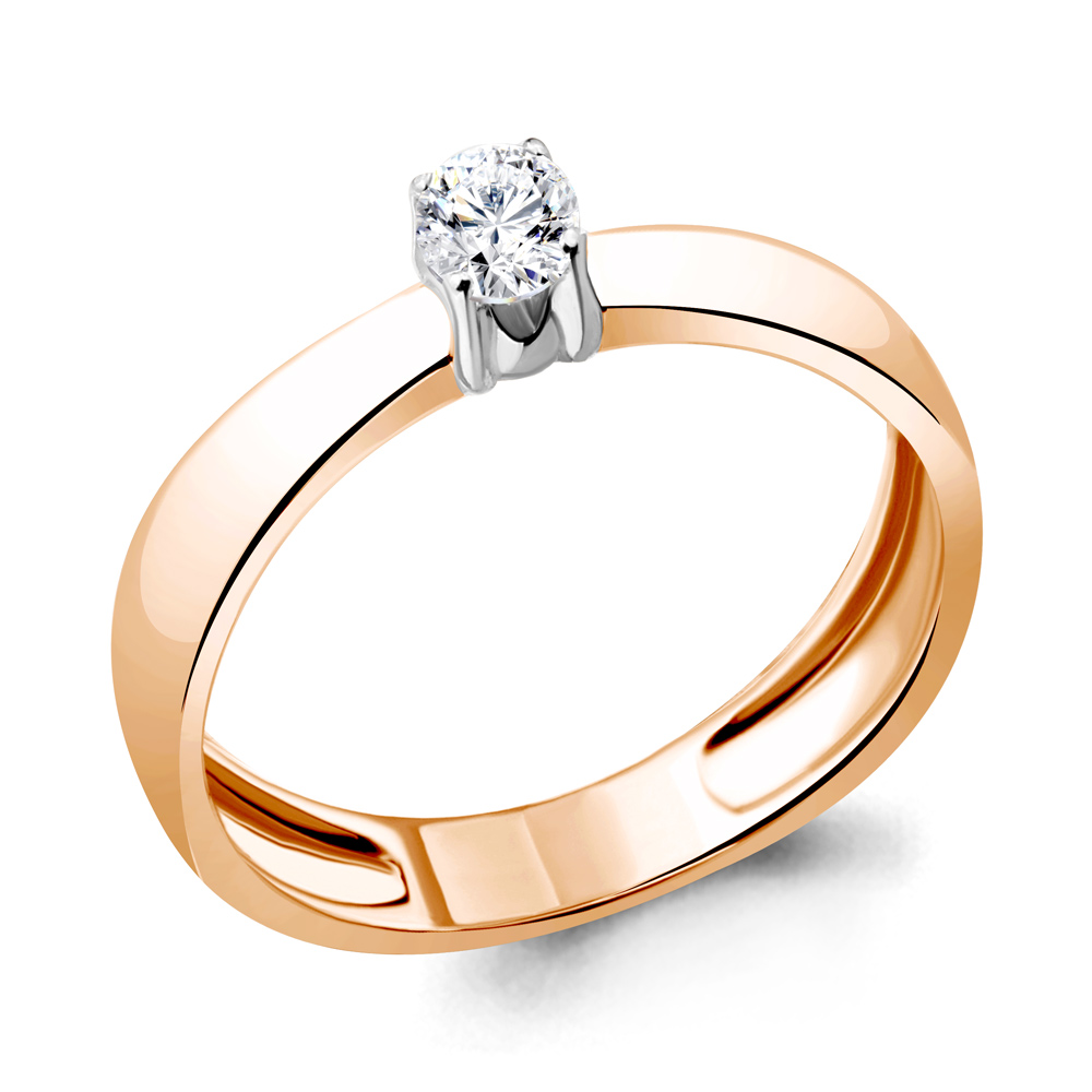 Золотое помолвочное кольцо AQUAMARINE с бриллиантом 961297к