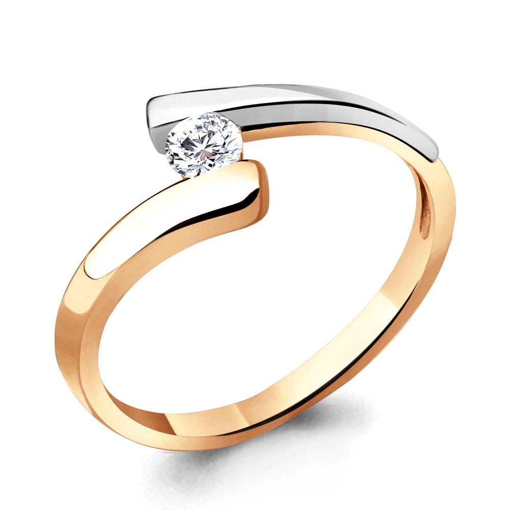 Золотое кольцо AQUAMARINE 961397к с бриллиантом
