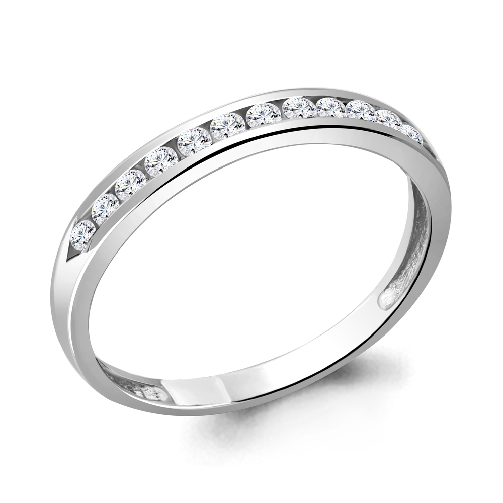 Кольцо из белого золота AQUAMARINE 961416 с бриллиантом