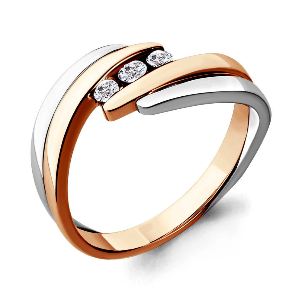Золотое кольцо AQUAMARINE 962623к с бриллиантом