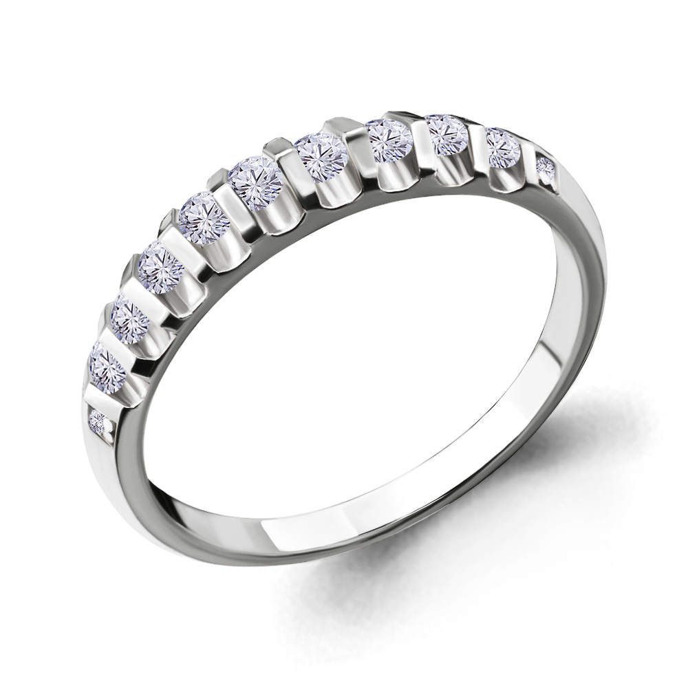 Кольцо из белого золота AQUAMARINE 962675 с бриллиантом