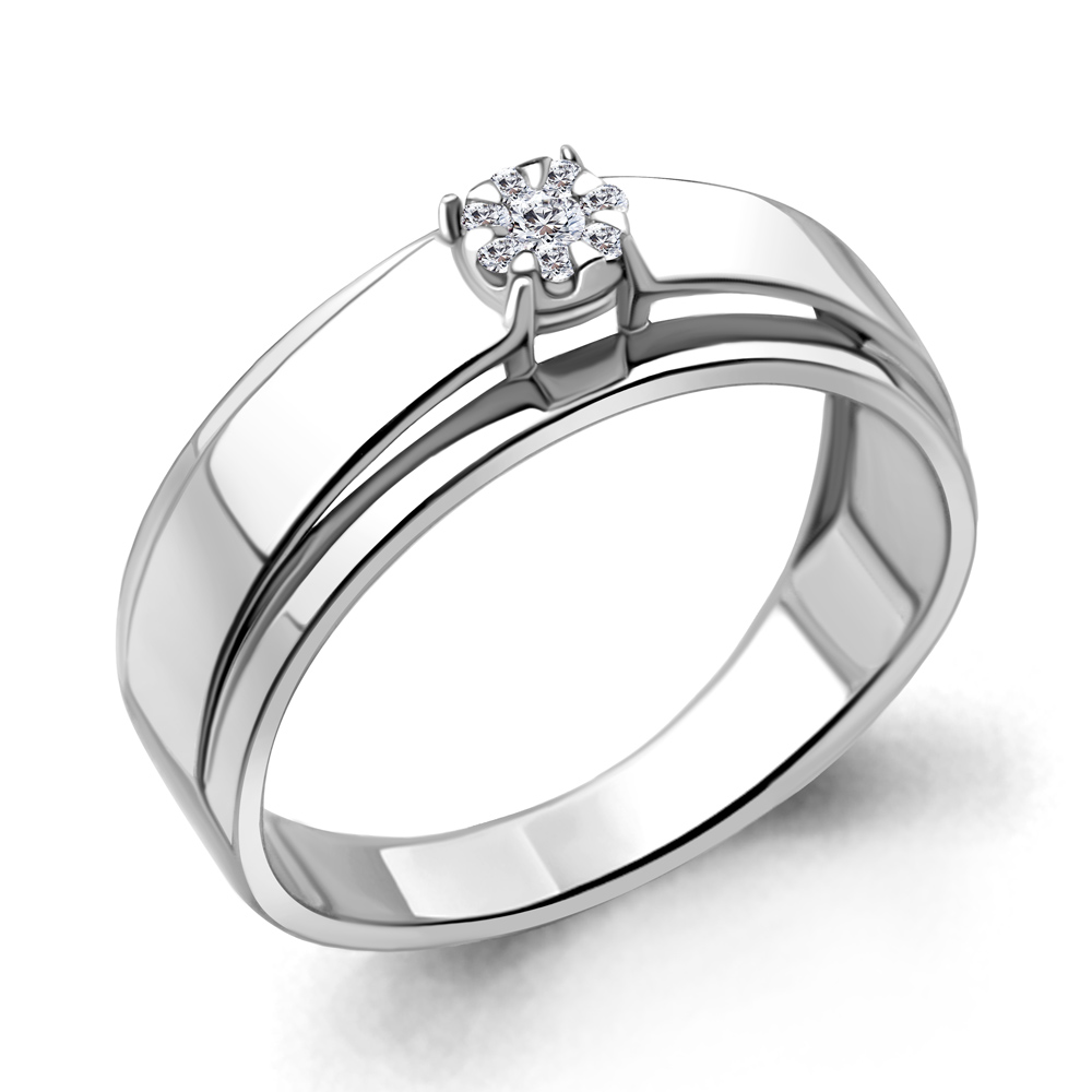 Помолвочное кольцо из белого золота AQUAMARINE с бриллиантом 962791