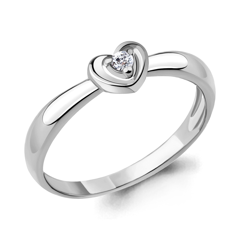Помолвочное кольцо из белого золота AQUAMARINE с бриллиантом 963020
