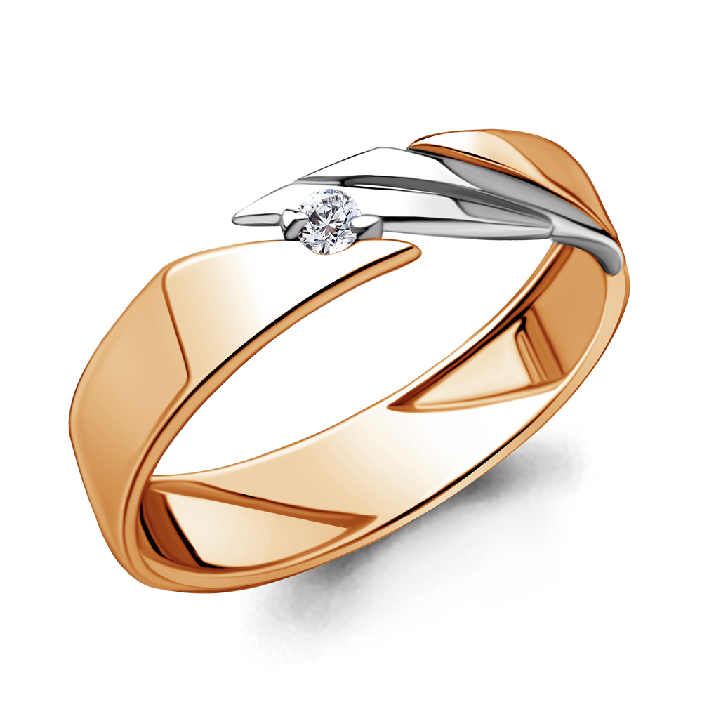 Золотое помолвочное кольцо AQUAMARINE с бриллиантом 963052к