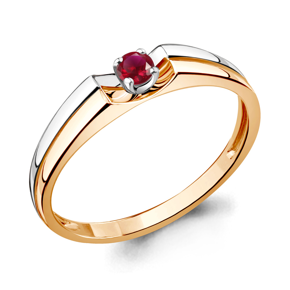 Золотое кольцо AQUAMARINE 963059кр с рубином