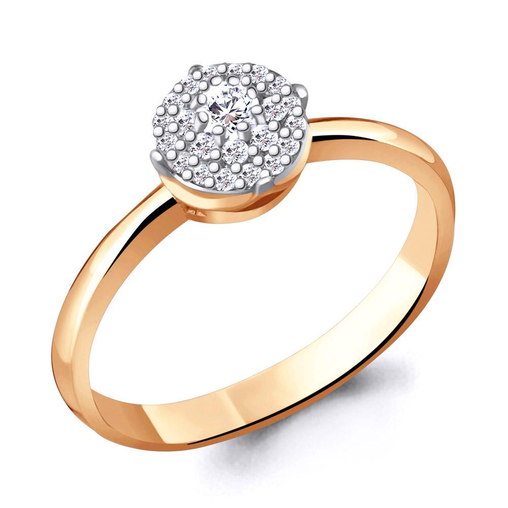 Золотое кольцо AQUAMARINE 963122к с бриллиантом