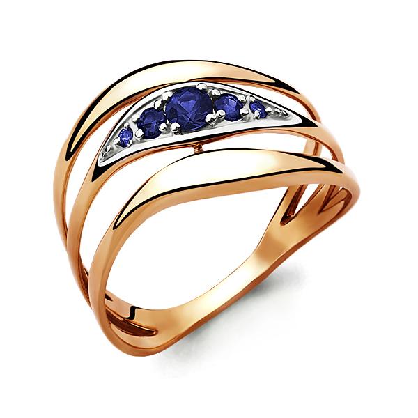Золотое кольцо AQUAMARINE 963145к с сапфиром
