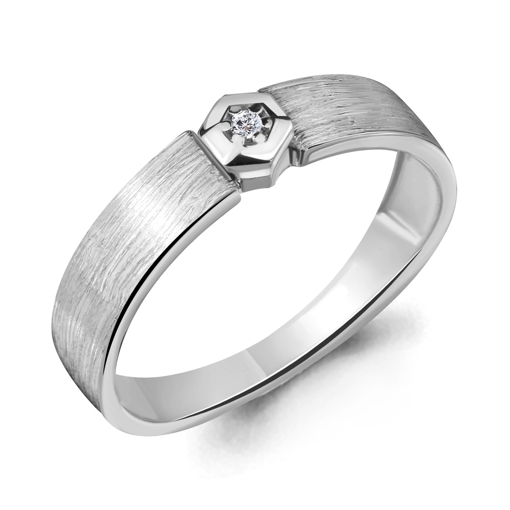 Помолвочное кольцо из белого золота AQUAMARINE с бриллиантом 963519