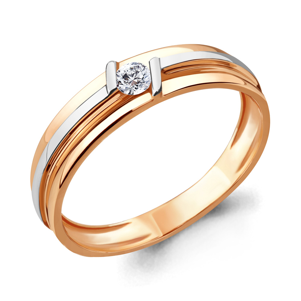 Золотое помолвочное кольцо AQUAMARINE с бриллиантом 963537к