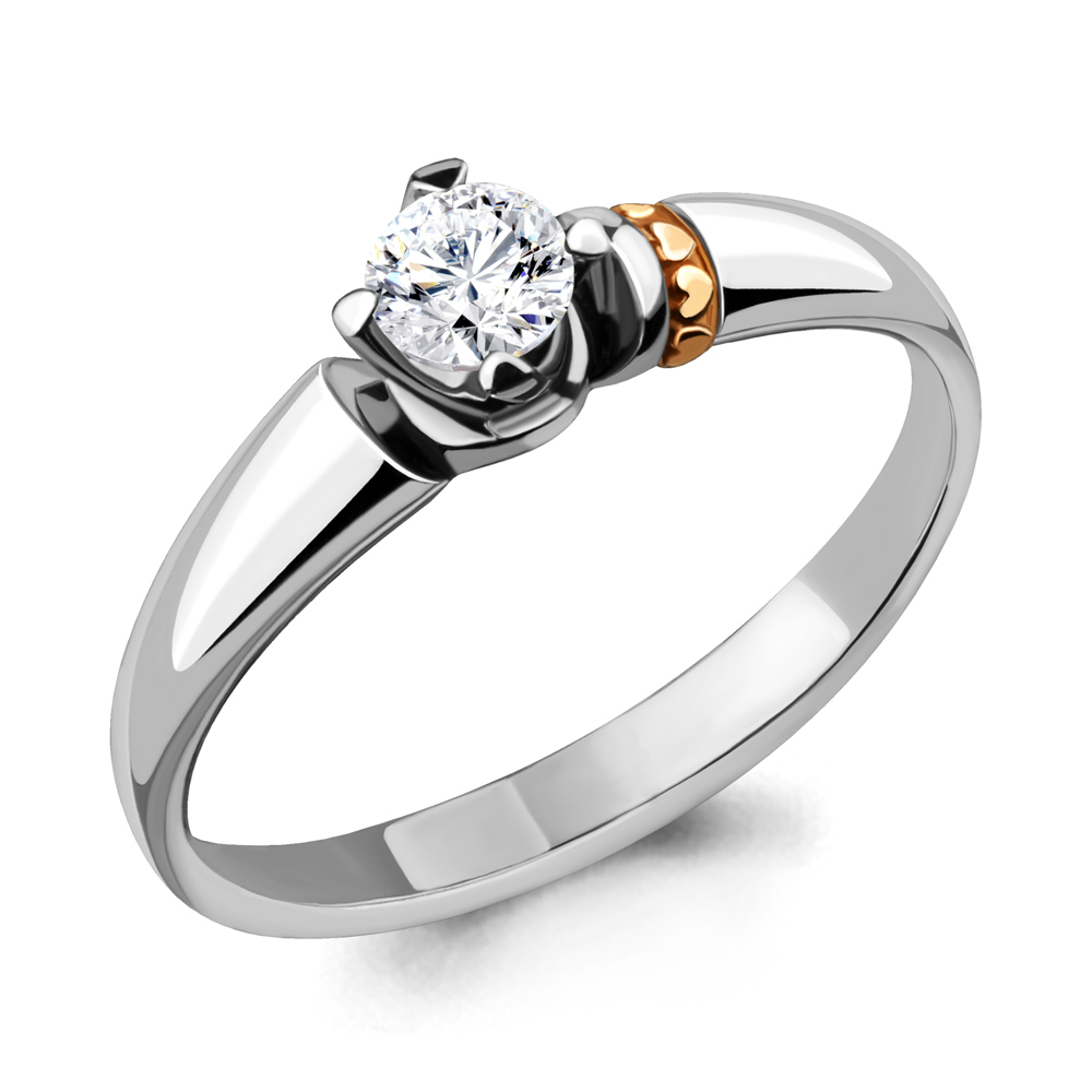 Золотое помолвочное кольцо AQUAMARINE с бриллиантом 963676к
