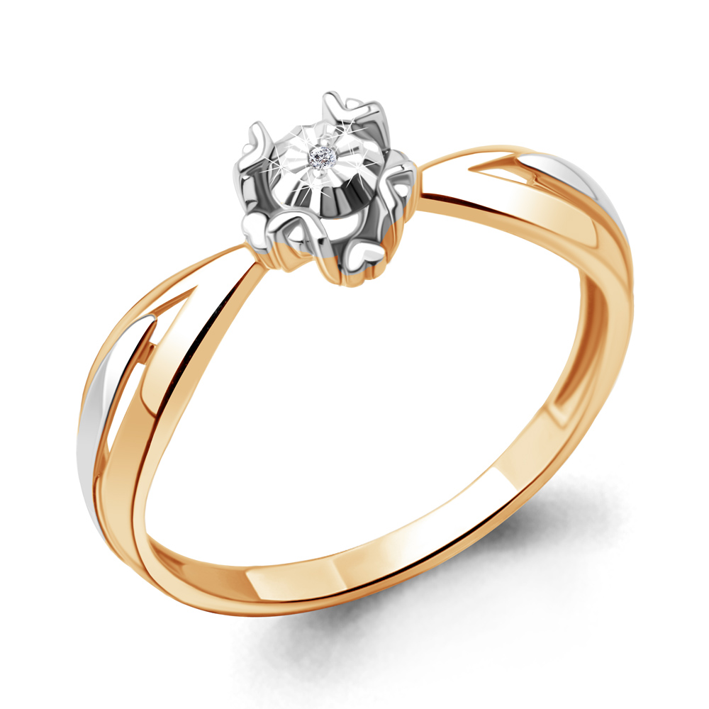 Золотое помолвочное кольцо AQUAMARINE с бриллиантом 963960к