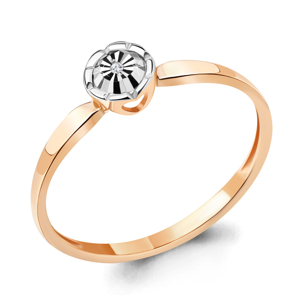 Золотое помолвочное кольцо AQUAMARINE с бриллиантом 963962к