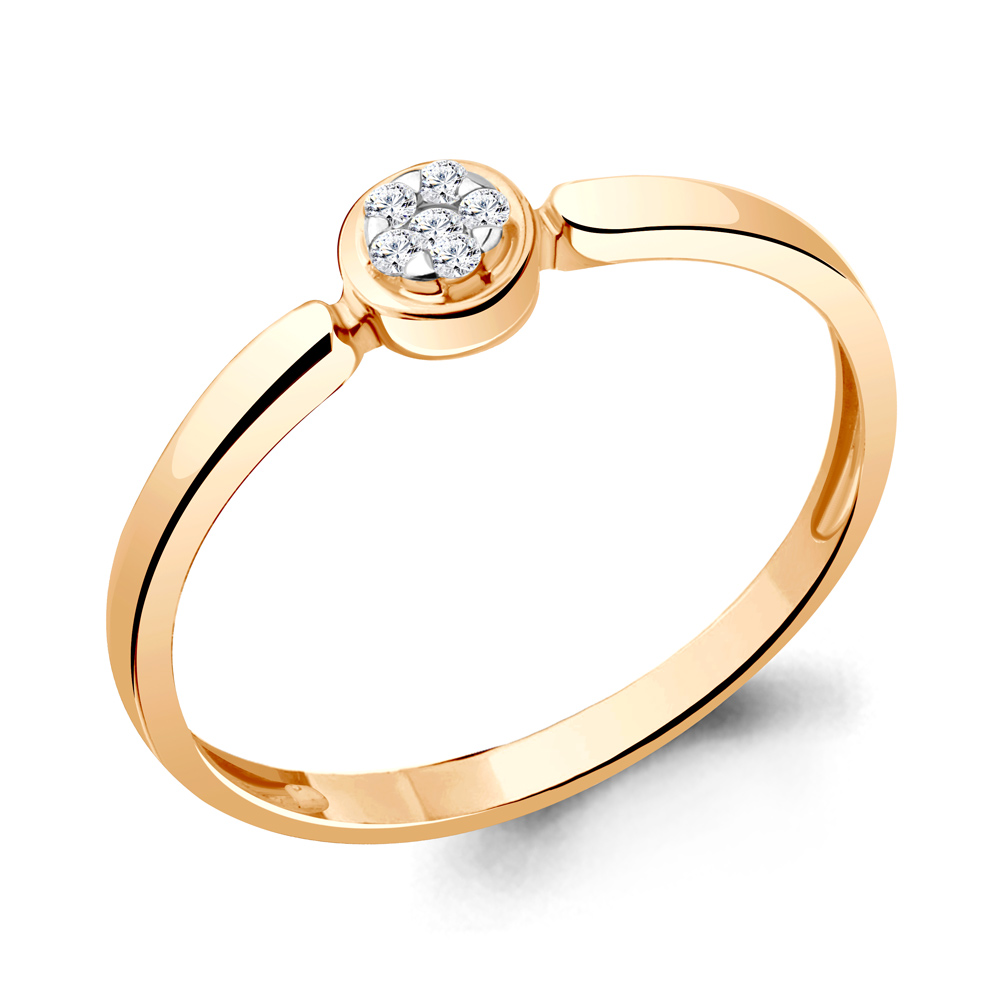 Золотое помолвочное кольцо AQUAMARINE с бриллиантом 963964к