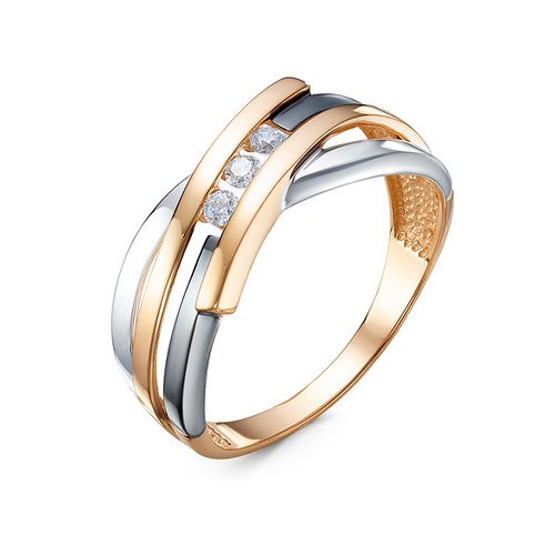 Золотое кольцо КЮЗ Del'ta D1100202 с фианитом