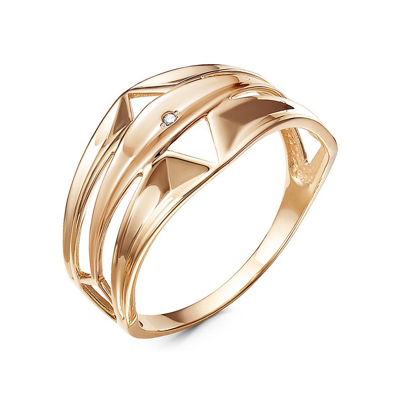 Золотое кольцо КЮЗ Del'ta D1100468 с фианитом