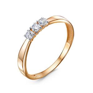 Золотое кольцо КЮЗ Del'ta D1100971 с фианитом