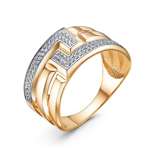 Золотое кольцо КЮЗ Del'ta D1101077 с фианитом