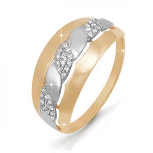 Золотое кольцо КЮЗ Del'ta D111497 с фианитом
