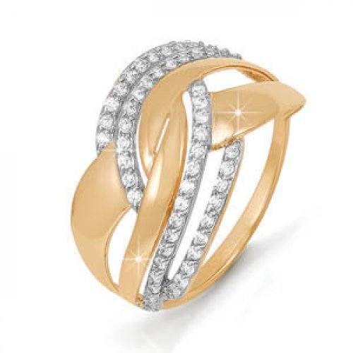 Золотое кольцо КЮЗ Del'ta D111919 с фианитом