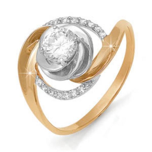 Золотое кольцо КЮЗ Del'ta D111996 с фианитом