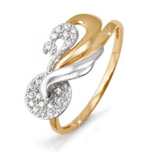 Золотое кольцо КЮЗ Del'ta D112581 с фианитом