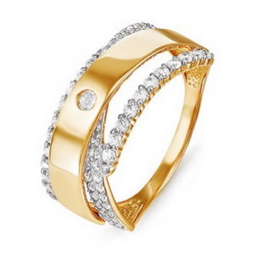 Золотое кольцо КЮЗ Del'ta D114612 с фианитом