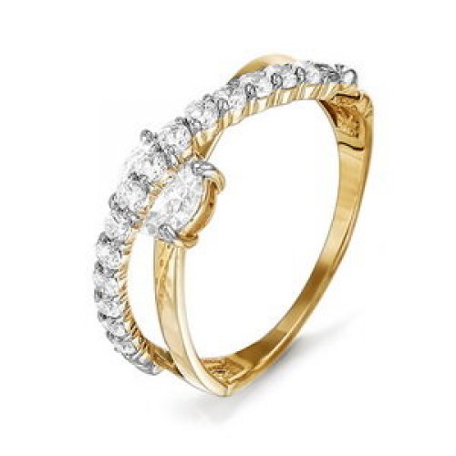 Золотое кольцо КЮЗ Del'ta D114618 с фианитом