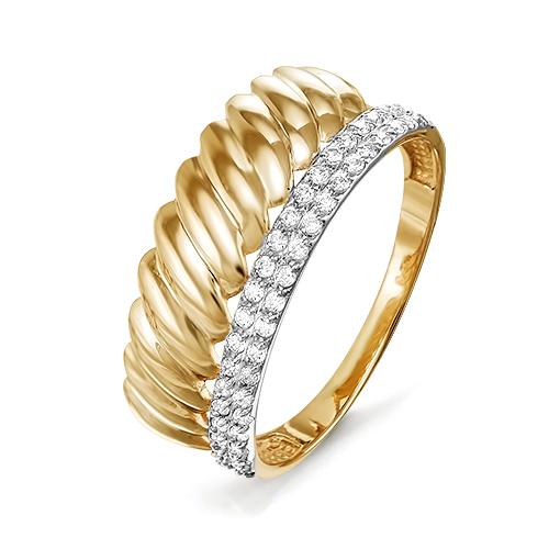 Золотое кольцо КЮЗ Del'ta D114778 с фианитом