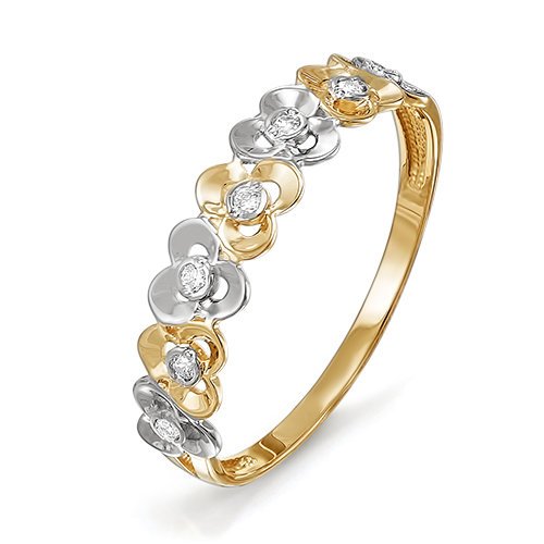 Золотое кольцо КЮЗ Del'ta D114993 с фианитом
