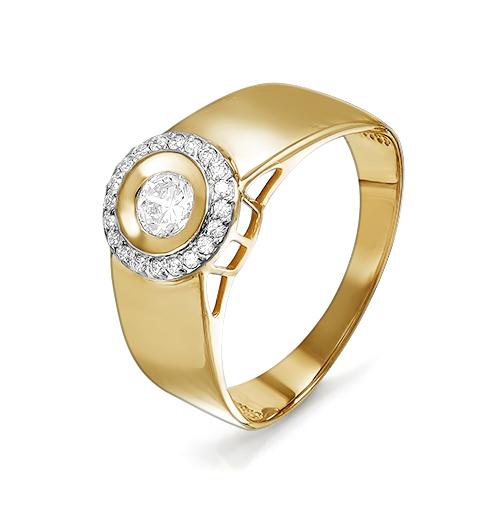 Золотое кольцо КЮЗ Del'ta D115174 с фианитом