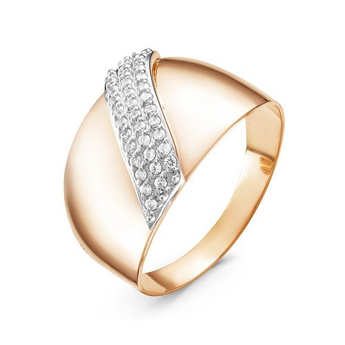 Золотое кольцо КЮЗ Del'ta D115410 с фианитом