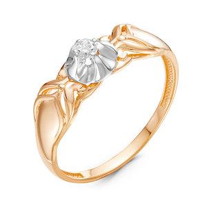 Золотое кольцо КЮЗ Del'ta D116305 с фианитом