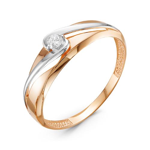 Золотое кольцо КЮЗ Del'ta D116518 с фианитом