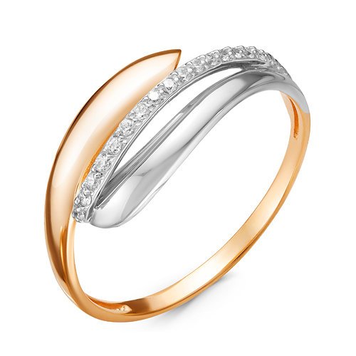 Золотое кольцо КЮЗ Del'ta D116597 с фианитом